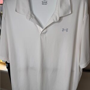 Under Armour Men’s Performance Polo Shirt XL White Loose Fit